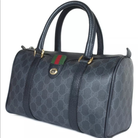 Gucci Handbags - Authentic Gucci black coated canvas satchel bag